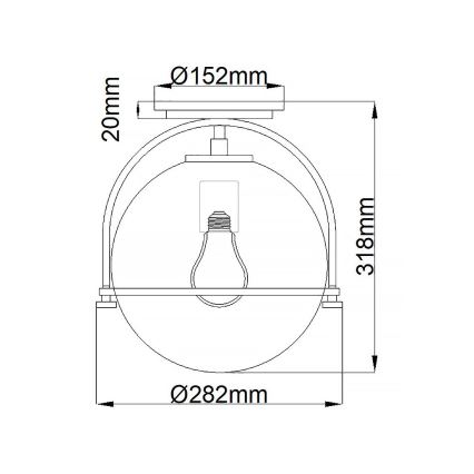 Quintiesse - Plafonnier SOMERSET, 1 x culot E27, 60 W, 230 V, Ø 28,2 cm, doré
