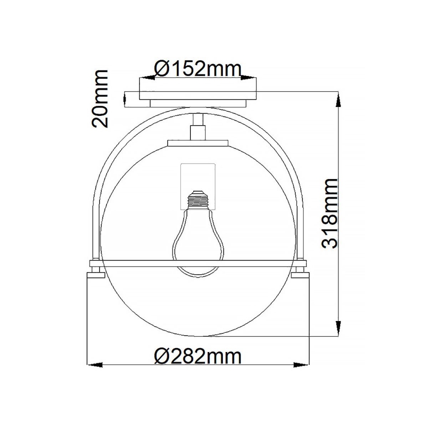 Quintiesse - Plafonnier SOMERSET, 1 x culot E27, 60 W, 230 V, Ø 28,2 cm, doré