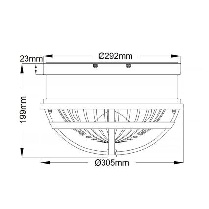 Quintiesse - Plafondlamp TOLLIS 2xE27/40W/230V Ø 30,5 cm goudkleurig
