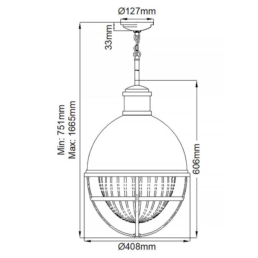 Quintiesse - Lustre sur tige TOLLIS 1x E27/40 W/230 V Ø 40,8 cm chrome mat
