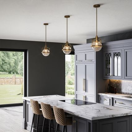 Quintiesse - Buitenlantaarn op paal TRIOCENT 1xE27/40W/230V Ø 24 cm IP44 brons