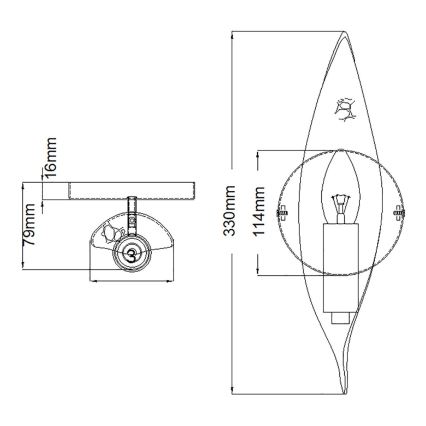 Quintiesse - Muurlamp WILLOW 1xE14/40W/230V goud/zwart