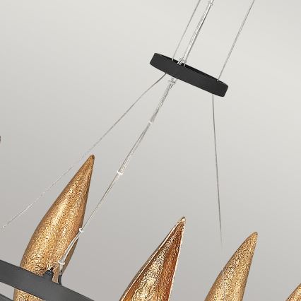 Quintiesse - Kroonluchter aan kabel WILLOW 6xE14/40W/230V Ø 61 cm goud/zwart