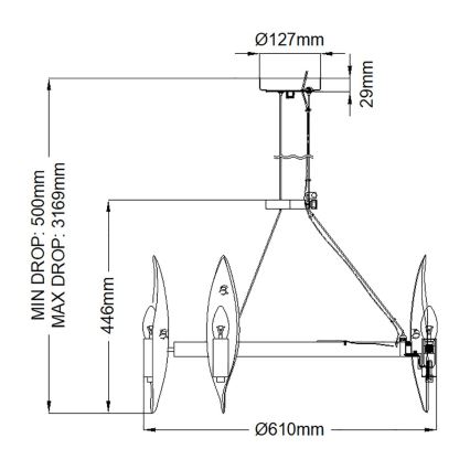 Quintiesse - Kroonluchter aan kabel WILLOW 6xE14/40W/230V Ø 61 cm goud/zwart