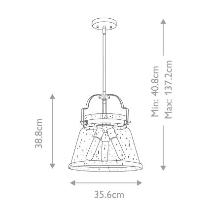 Quintiesse - Hanglamp WIMBERLEY met stang 3xE27/60W/230V Ø 35,6 cm goud
