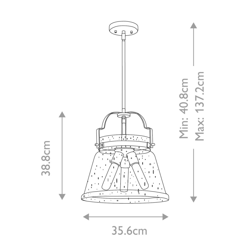 Quintiesse - Hanglamp WIMBERLEY met stang 3xE27/60W/230V Ø 35,6 cm goud