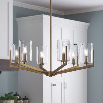 Quintiesse - Suspension sur tige NYE 6xE14/40W/230V Ø 71,1 cm dorée