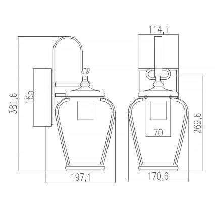 Quoizel - Applique murale d'extérieur PROVINCE 1xE27/60W/230V IP44