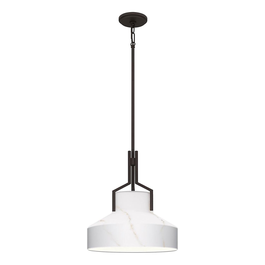 Quoizel - Hanglamp met stang BRECKEN 2xE27/60W/230V zwart/marmerdecor