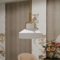 Quoizel - Kroonluchter BRECKEN met staaf 2xE27/60W/230V goud/wit