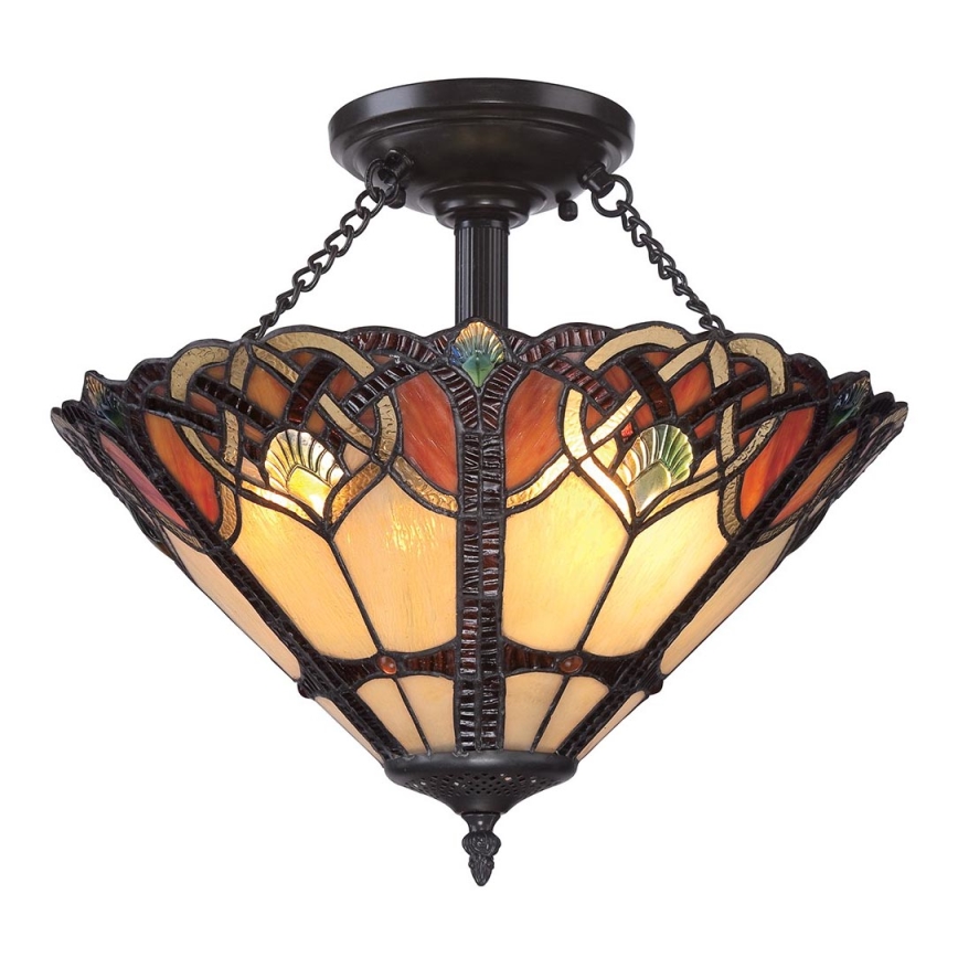 Quoizel - Plafondlamp Tiffany CAMBRIDGE 2xE27/100W/230V