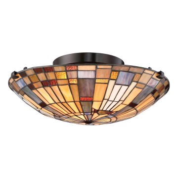 Quoizel - Plafonnier Tiffany INGLENOOK 2xE27/60W/230V pr. 40,7 cm