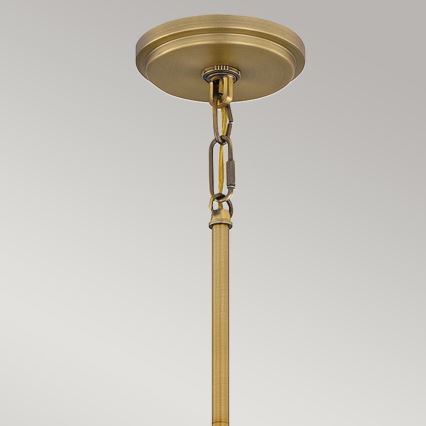 Quoizel - Hanglamp aan stang BRECKEN 2xE27/60W/230V goud met marmerdecor