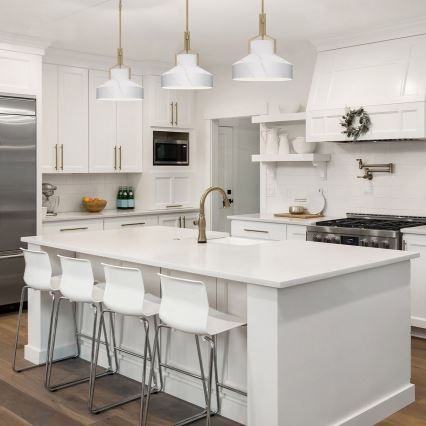 Quoizel - Lustre sur tige BRECKEN 2xE27/60W/230V doré / décor en marbre