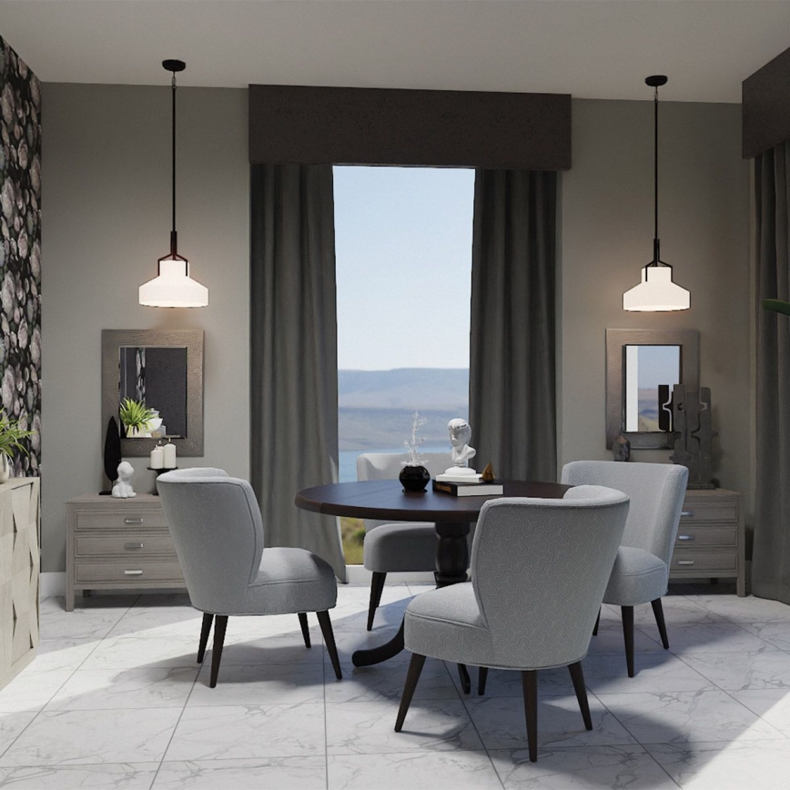 Quoizel - Lustre sur tige BRECKEN 2xE27/60W/230V noir/décor marbre