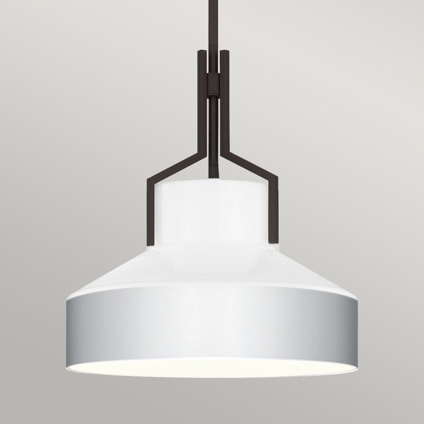 Quoizel - Hanglamp met stang BRECKEN 2xE27/60W/230V zwart/wit