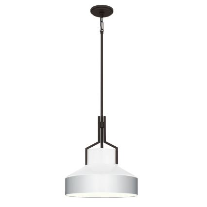 Quoizel - Suspension sur tige BRECKEN 2xE27/60W/230V noir/blanc