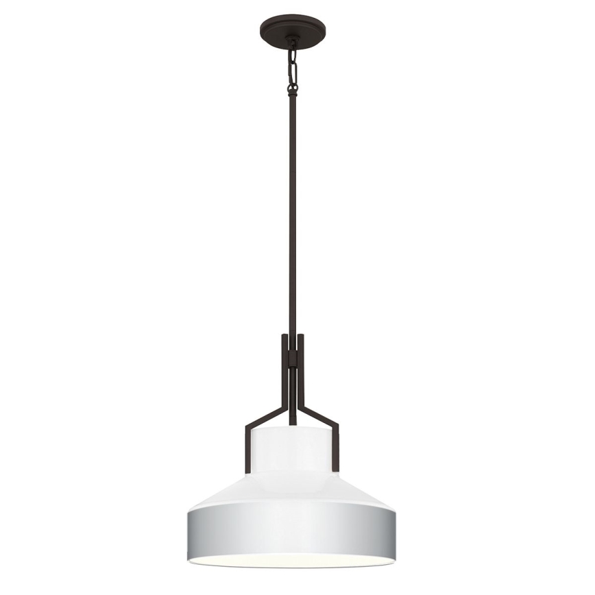 Quoizel - Suspension sur tige BRECKEN 2xE27/60W/230V noir/blanc