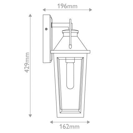 Quoizel - Buitenwandlamp BUCKLEY M 1xE27/40W/230V IP44 zwart