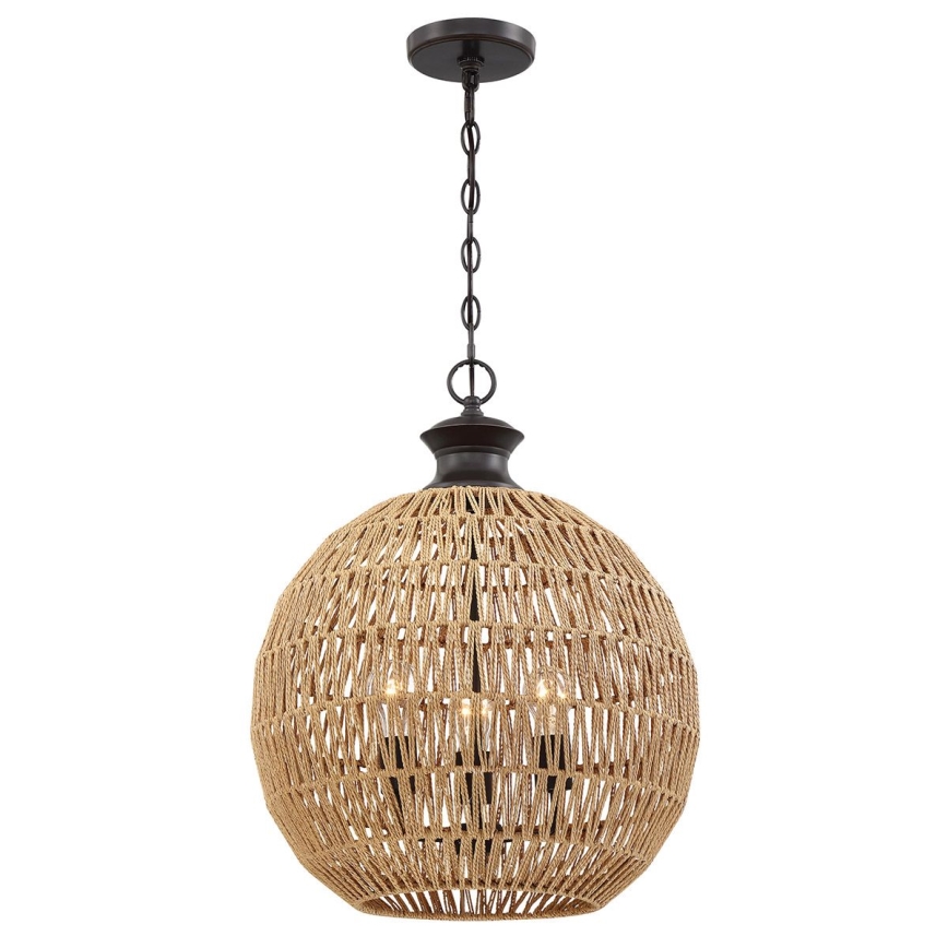 Quoizel - CASABLANCA kroonluchter aan ketting 3xE27/60W/230V bruin