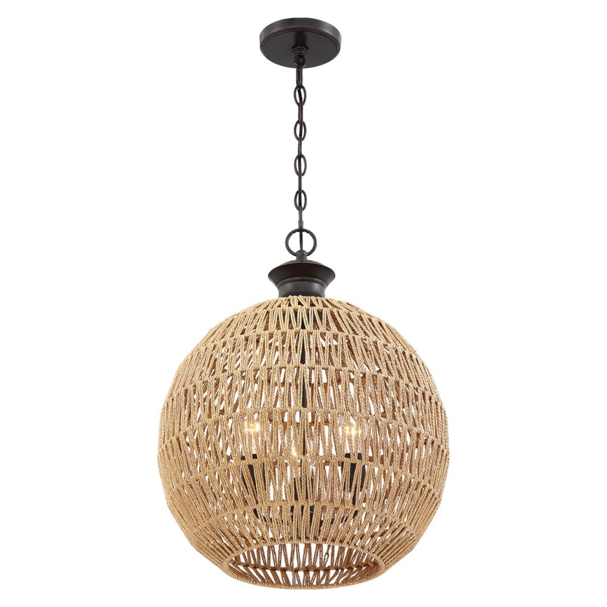 Quoizel - CASABLANCA kroonluchter aan ketting 3xE27/60W/230V bruin