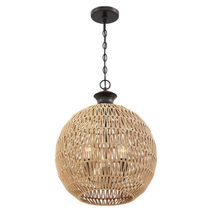 Quoizel - Lustre suspendu à chaîne CASABLANCA 3xE27/60W/230V marron