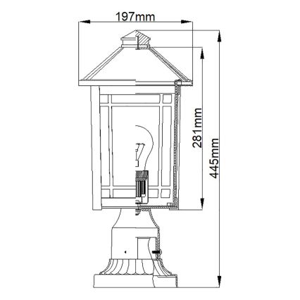 Quoizel - Buitenlamp CEDAR POINT 1xE27/60W/230V IP44