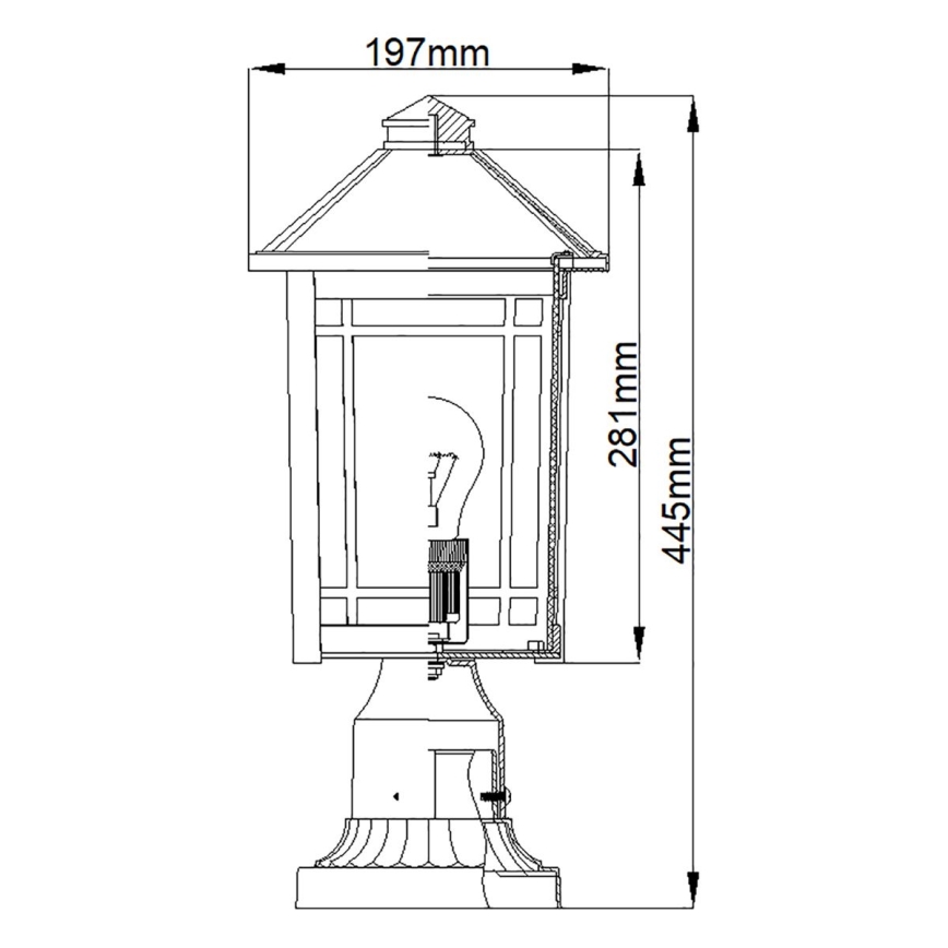 Quoizel - Buitenlamp CEDAR POINT 1xE27/60W/230V IP44
