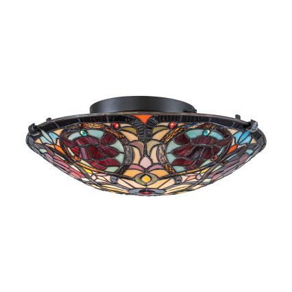Quoizel - Plafondlamp Tiffany LARISSA 2xE27/40W/230V Ø 41,2 cm