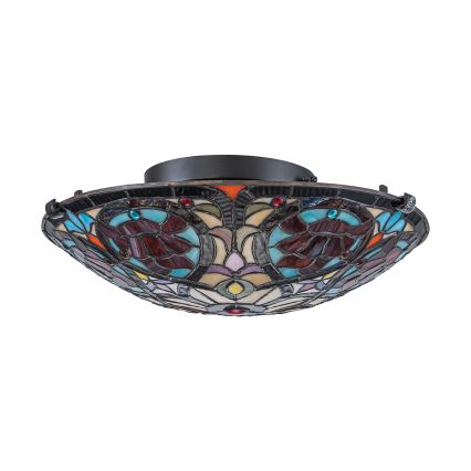 Quoizel - Plafonnier Tiffany LARISSA 2xE27/40W/230V Ø 41,2 cm