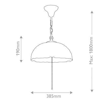 Quoizel - Tiffany-kroonluchter LARISSA met ketting, 3xE27/60W/230V, Ø 38,5 cm