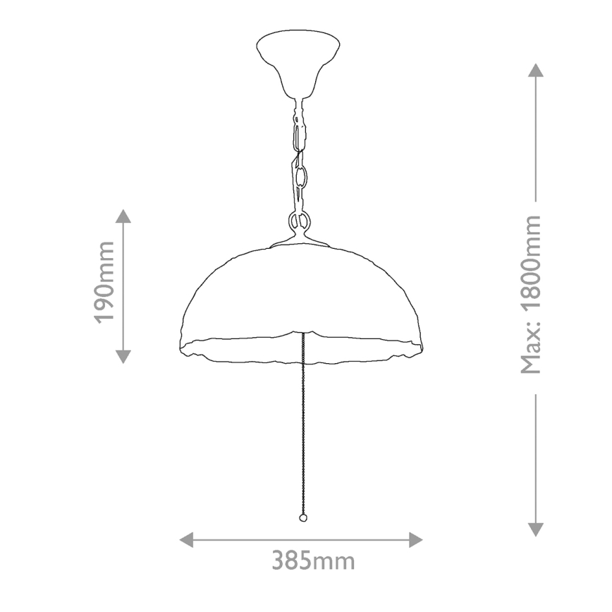 Quoizel - Tiffany-kroonluchter LARISSA met ketting, 3xE27/60W/230V, Ø 38,5 cm