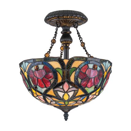 Quoizel - Opbouwkroonluchter Tiffany LARISSA 2xE27/60W/230V Ø 35 cm