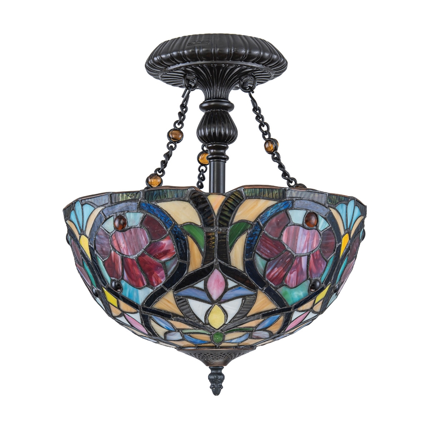 Quoizel - Opbouwkroonluchter Tiffany LARISSA 2xE27/60W/230V Ø 35 cm