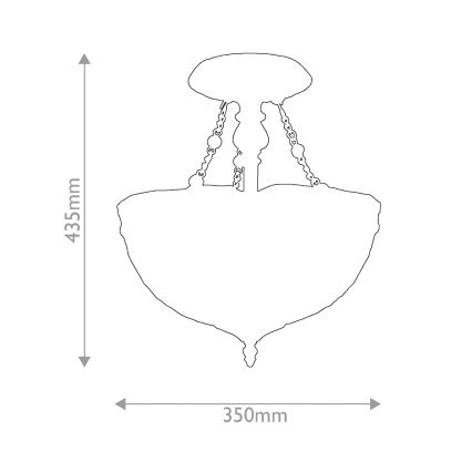 Quoizel - Opbouwkroonluchter Tiffany LARISSA 2xE27/60W/230V Ø 35 cm