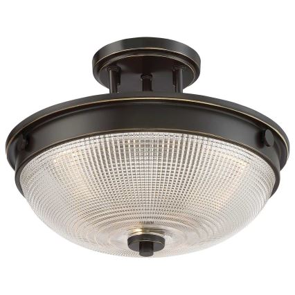 Quoizel - Bevestigde hanglamp MANTLE 2xE27/60W/230V brons