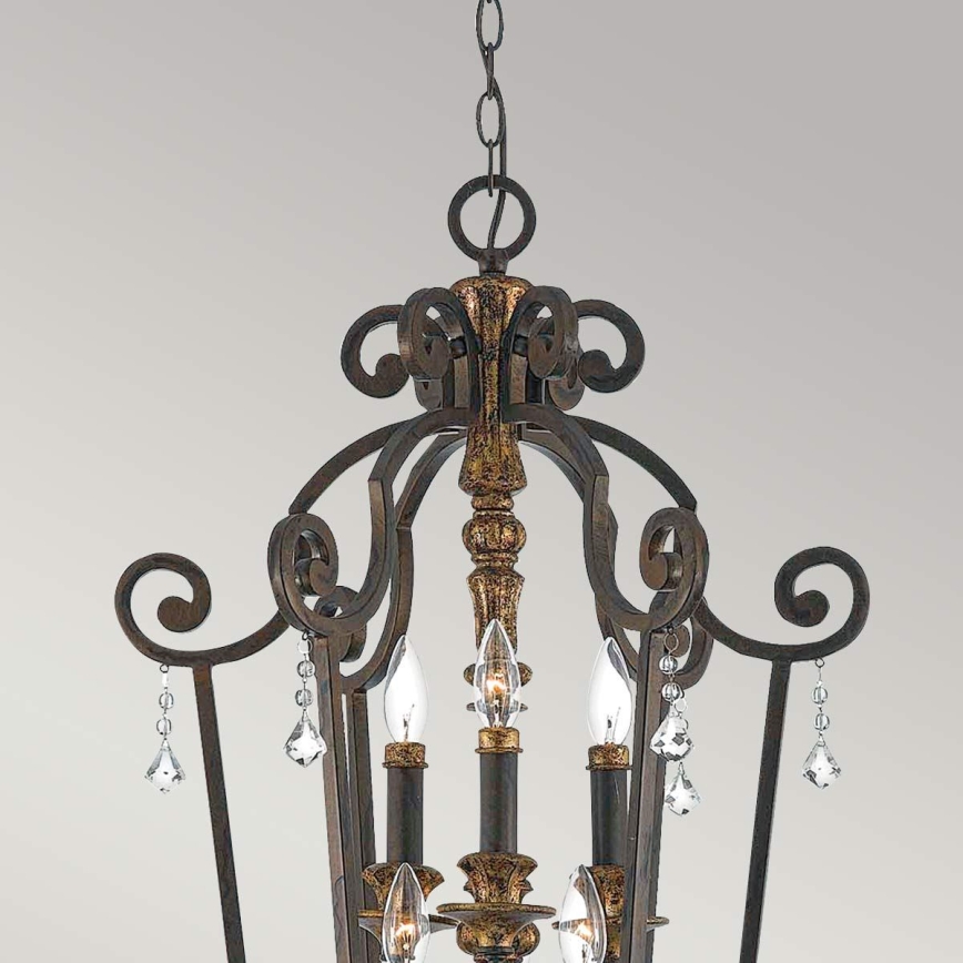 Quoizel - Lustre à chaîne MARQUETTE 6xE14/60W/230V bronze