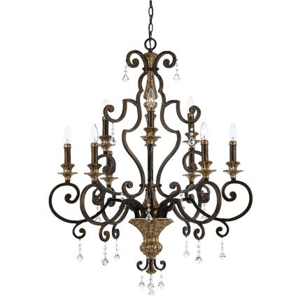 Quoizel - Hanglamp aan een ketting MARQUETTE 9xE14/60W/230V