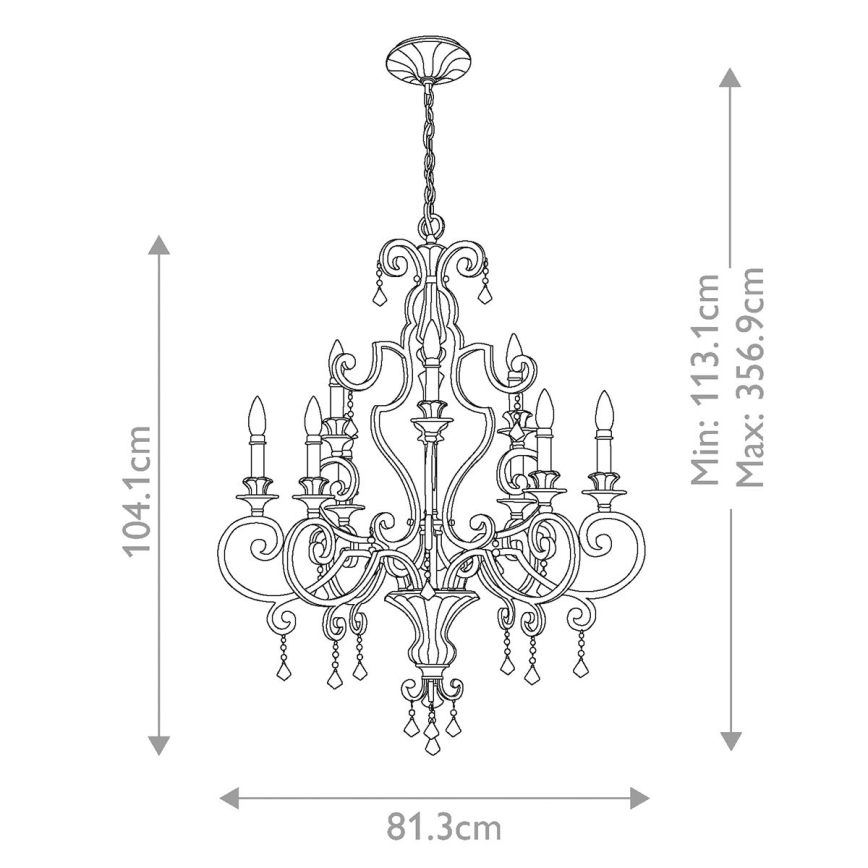Quoizel - Hanglamp aan een ketting MARQUETTE 9xE14/60W/230V