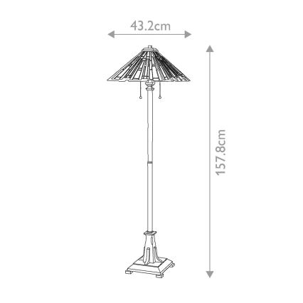 Quoizel - Lampadaire Tiffany MAYBECK 2xE27/60W/230V