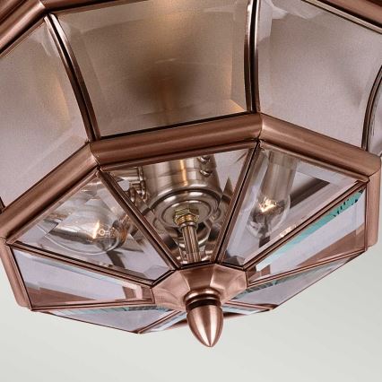 Quoizel - Plafonnier d'extérieur NEWBURY 3xE14/60W/230V IP44 cuivré