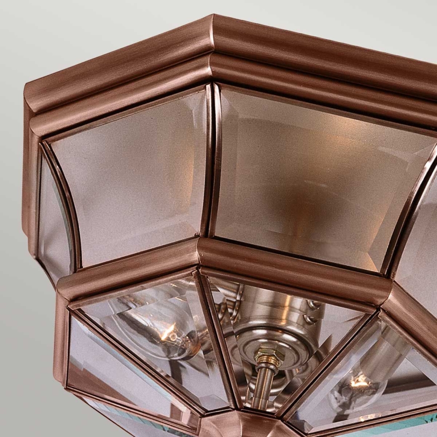 Quoizel - Plafonnier d'extérieur NEWBURY 3xE14/60W/230V IP44 cuivré