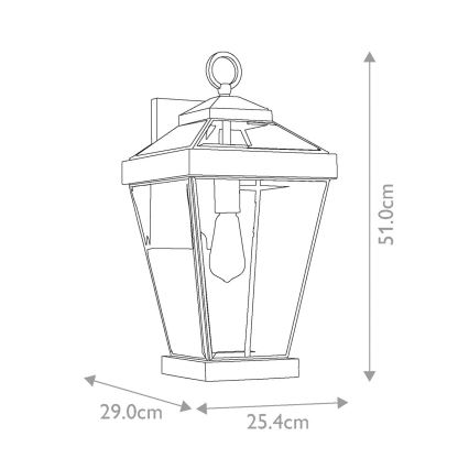 Quoizel - Wandlamp voor buiten RAVINE 1xE27/60W/230V IP44 bruin