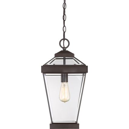 Quoizel - Hanglamp aan een ketting voor buiten RAVINE 1xE27/60W/230V IP23 bruin