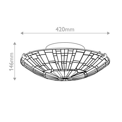 Quoizel - Plafondlamp Tiffany REED 2xE27/60W/230V Ø 42 cm