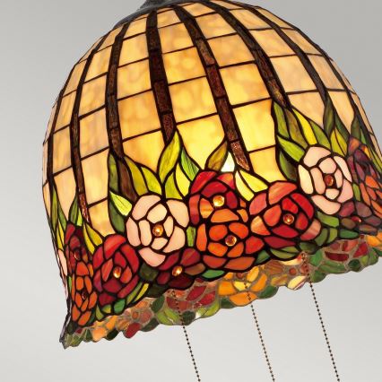 Quoizel - Suspension sur chaîne Tiffany ROSECLIFFE 3xE27/100W/230V