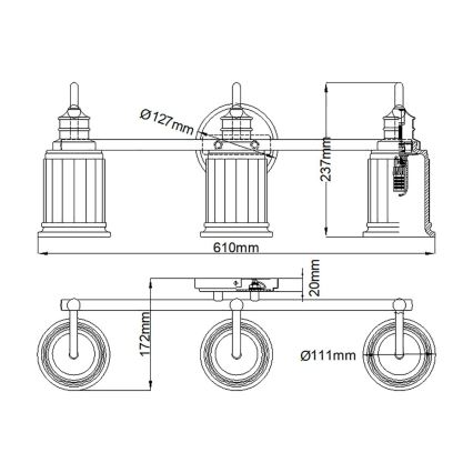 Quoizel - Luminaire mural LED pour salle de bains SWELL 3xG9/3W/230V IP44, finition dorée