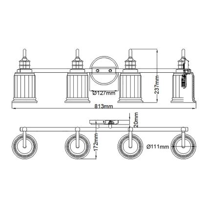Quoizel - Applique murale LED pour salle de bains SWELL 4xG9/3W/230V IP44 dorée