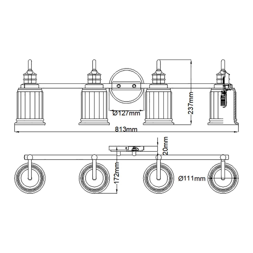 Quoizel - Applique murale LED pour salle de bains SWELL 4xG9/3W/230V IP44 dorée