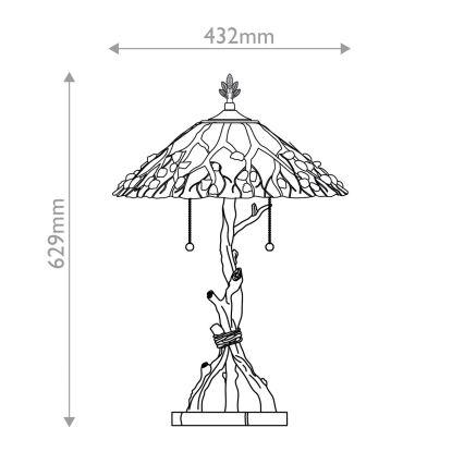 Quoizel - Tafellamp Tiffany WHISPERING 2xE27/60W/230V